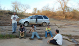 Marco, Roberto, Roque, Carol e Max resting at Pedra de Fogo creek, Pastos Bons -MA (August/2010)